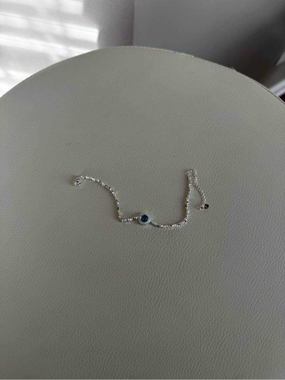 Silver Bracelet with Blue Center Stone - Women Jewelry